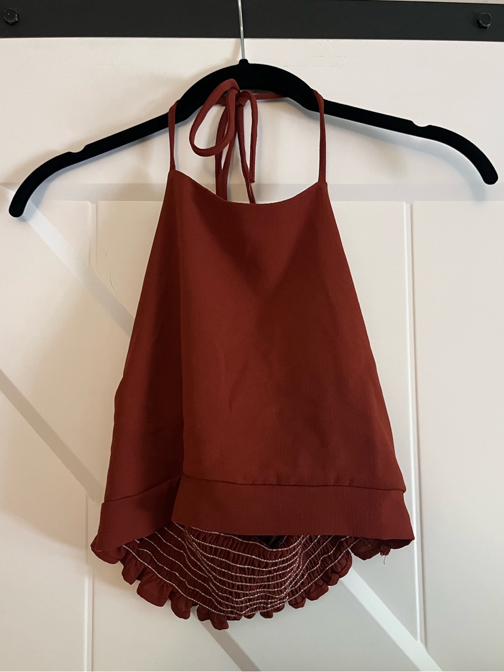 Rust Halter Neck Crop Top